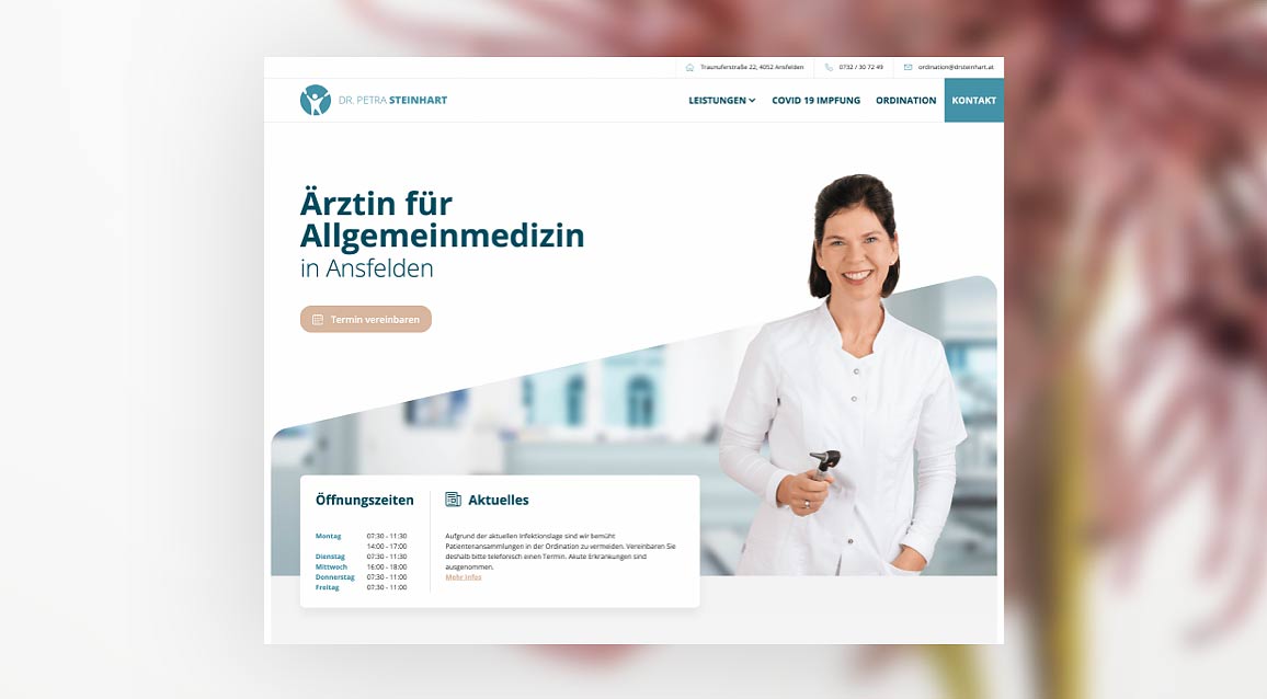 Referenz Webdesign für Dr. Petra Steinhart