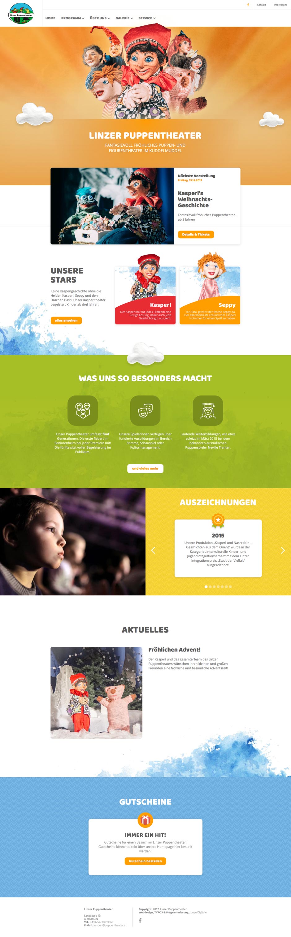 Website Linzer Puppentheater